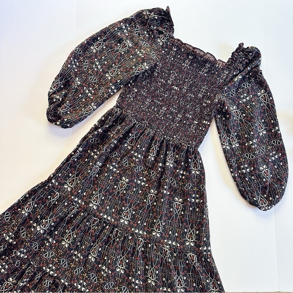 Max Studio Maxi Smocked Print Dress - Picture 6 of 7